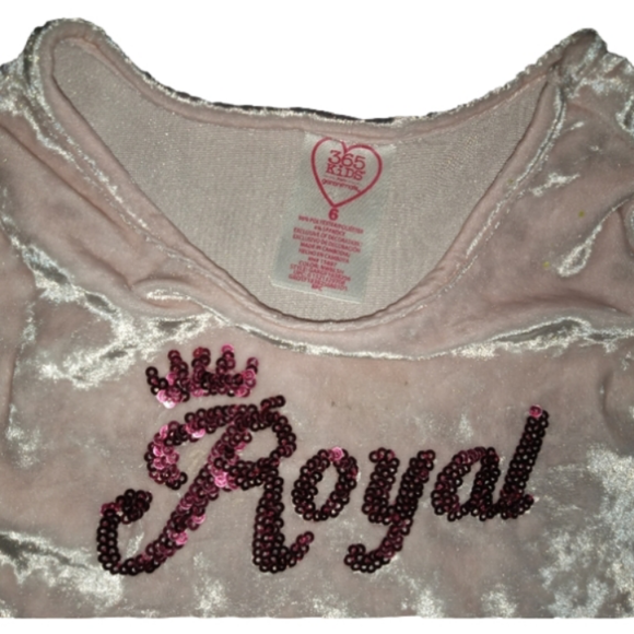 365 Kids Other - 365 Kids "Royal" Sequin Velvety Pink Play Blouse Girls Sz 6 *paint stain See pix